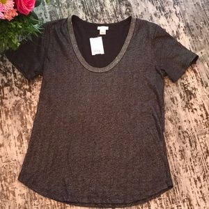 🌻 2/$16JCrew Black Silver Shimmer w/beaded collar